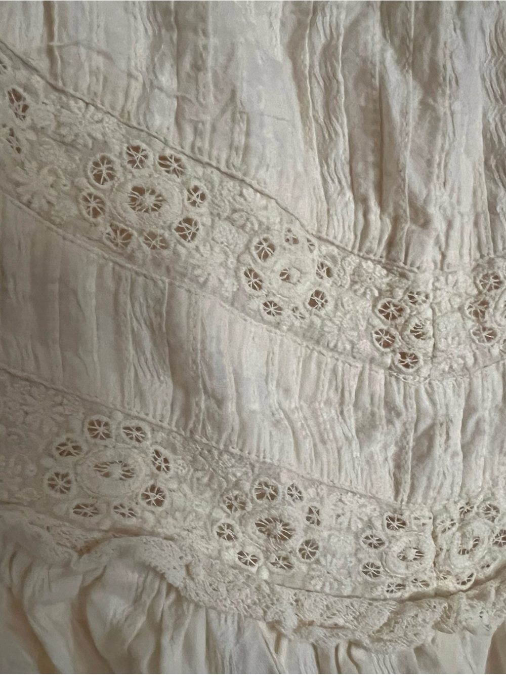 LoveShackFancy Cream Eyelet Tiered Skirt - Picture 9 of 11